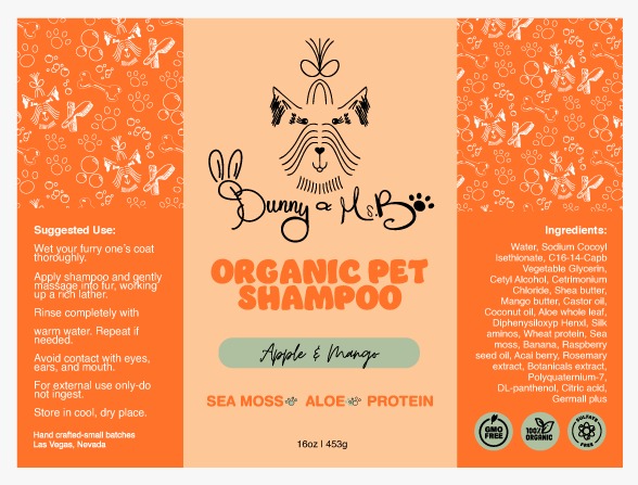 Organic Pet Shampoo - Apple & Mango (8 oz)